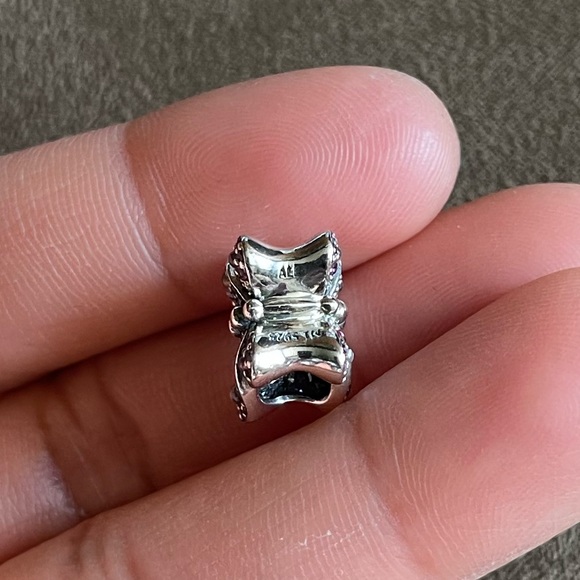 Retired Pandora Dazzling Pink Butterfly Charm Pink Crystals Purple Clear CZ EUC - Picture 5 of 8